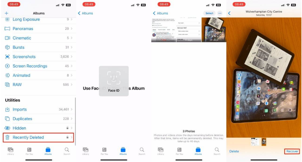 覃塘苹果14维修分享 iPhone14 上恢复已删除的照片 