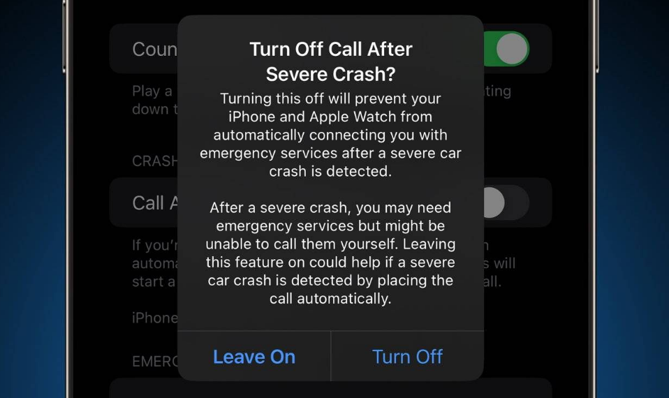 覃塘苹果14维修分享 iPhone 14 和 Apple Watch 上关闭崩溃检测 